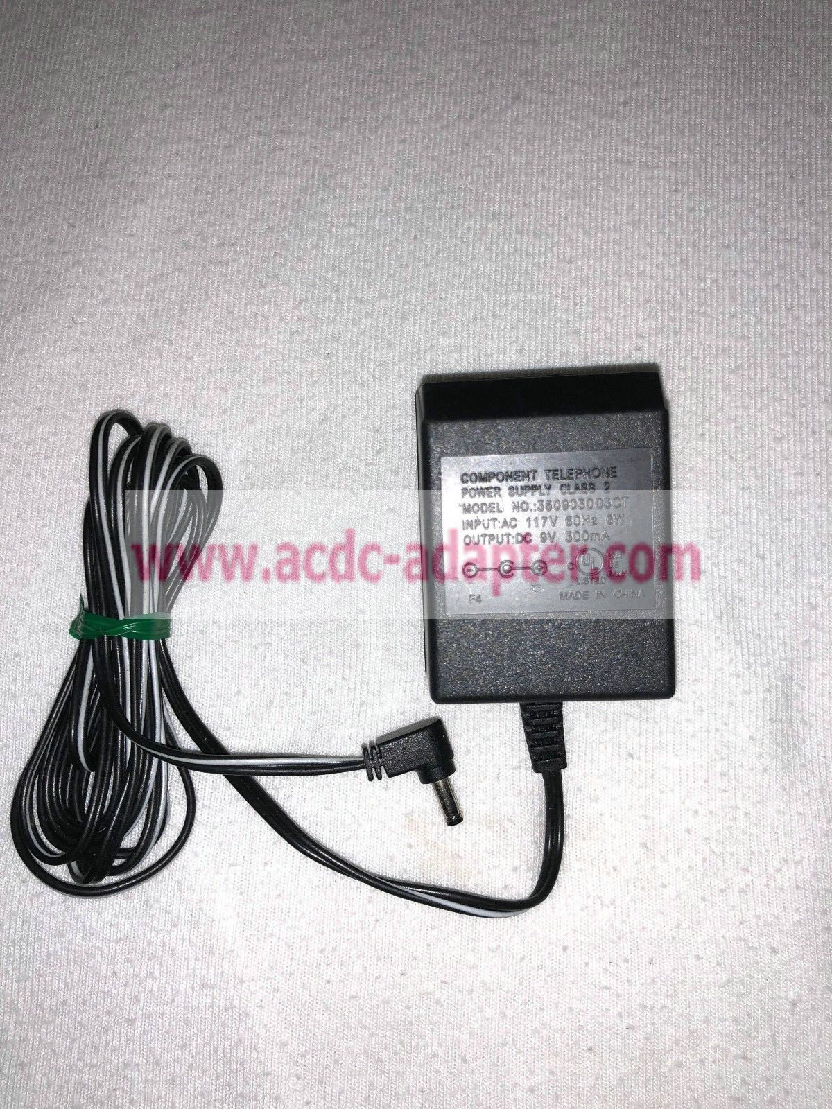 New Component Telephone 350903003CT AC DC Power Adapter Charger 9V 300mA Class 2 - Click Image to Close